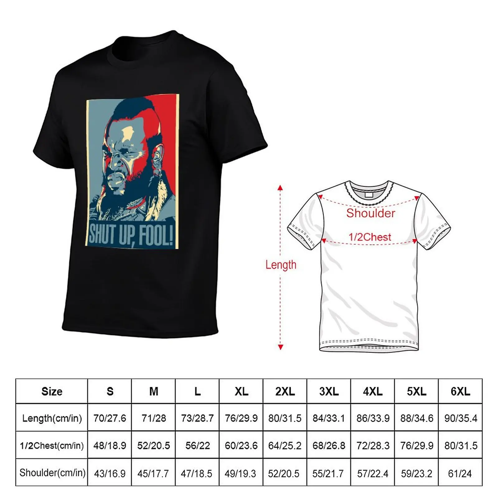 Mr. T Shut Up Fool! T-Shirt Plus Size Workout Short Sleeve Top