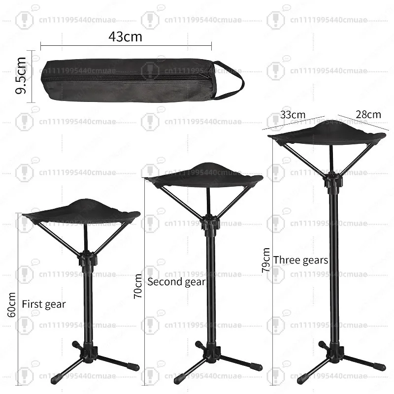 Outdoor Retractable Folding Stool Portable Maza Stainless Steel Camping Chair Bench Fishing Stool