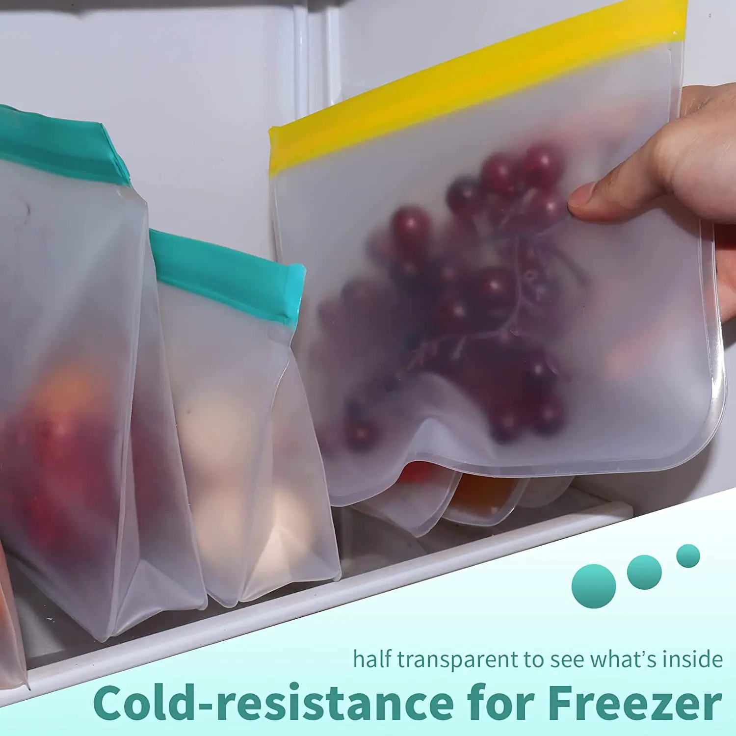 PEVA Waterproof Freezer Bags Reusable Ziplock Multifunctional Storage Bags Leakproof Kitchen Food Packing Sealing Fresh Keeper