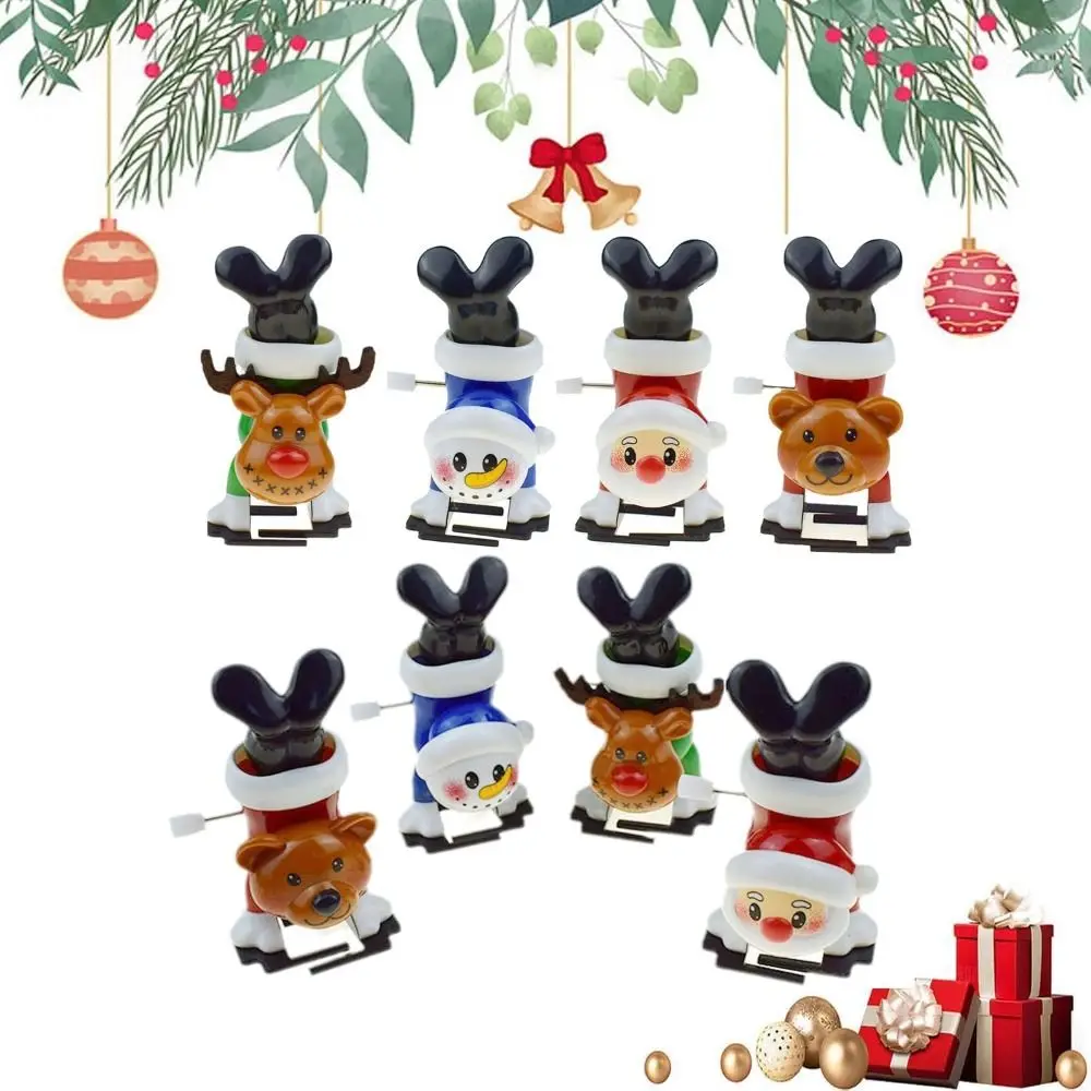 Nieuwe ABS Kerst Wind Up Speelgoed Action Figure Desktop Game Kronkelende Lente Speelgoed Ondersteboven Wandelen Kerst Speelgoed voor Party Gift
