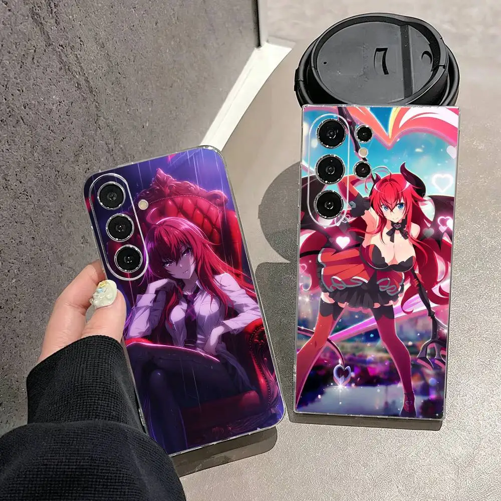 Anime Rias Gremory High School DxD Phone Case For Samsung S25,S24,S21,S22,S23,S30,Ultra,S20,Plus,Fe,Note,10,9,5G Transparent