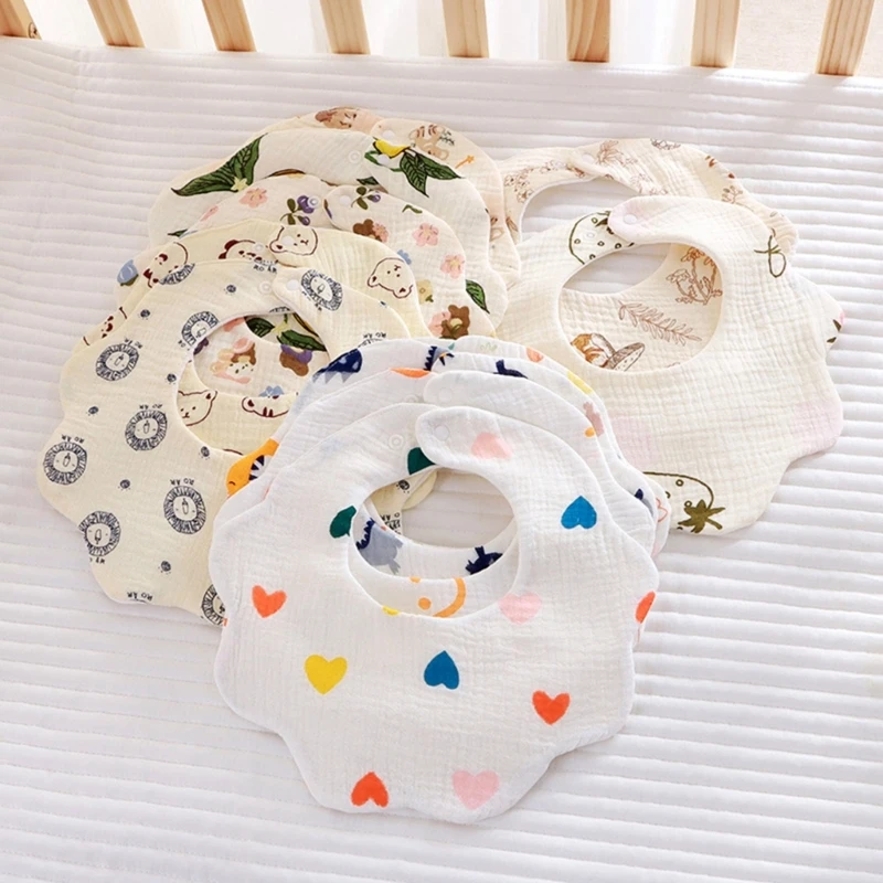 Saliva Bibs Wiping Towel Feeding Bibs Newborns Infant Supply Cartoon Saliva Towels with Cartoon Patterns Baby Essential