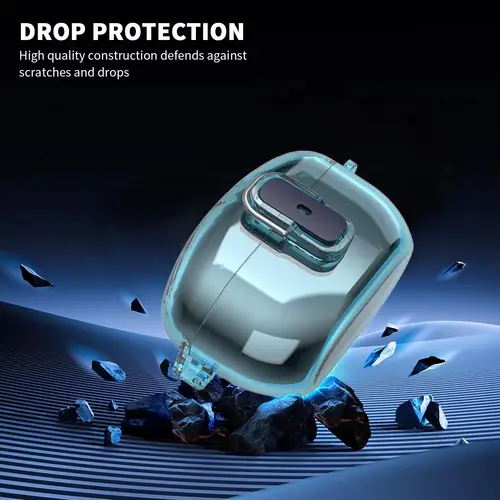 Imagen 2 del producto Funda transparente con bloqueo seguro para Sony WF-1000XM5(2023) carcasa protectora dura a prueba de golpes con cordón y llavero para funda Sony WF-1000XM5