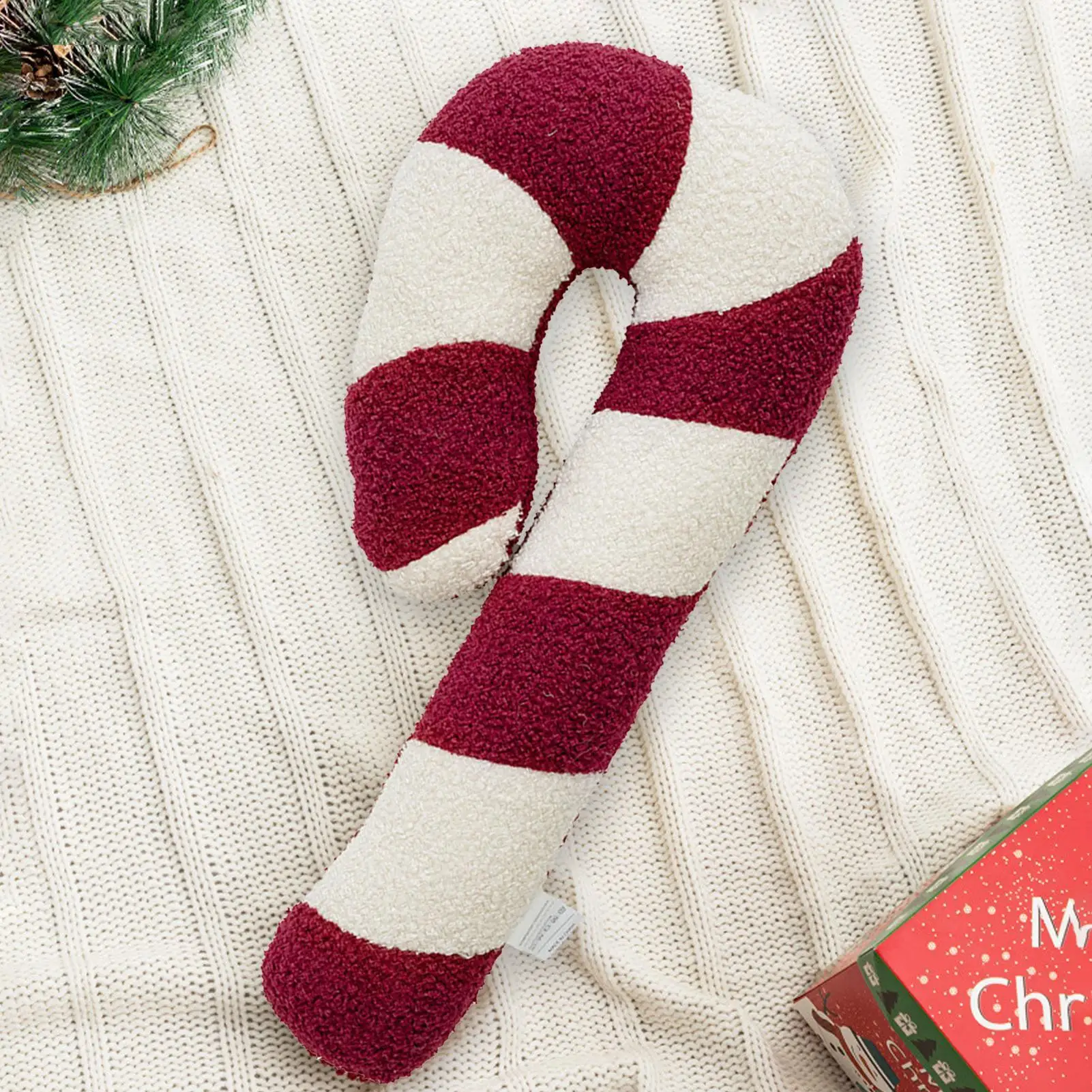 Almofadas de doces de natal macio bonito pirulito natal macio em forma de doces travesseiros de pelúcia para mulheres adultos corpo volta ombro braço quadril