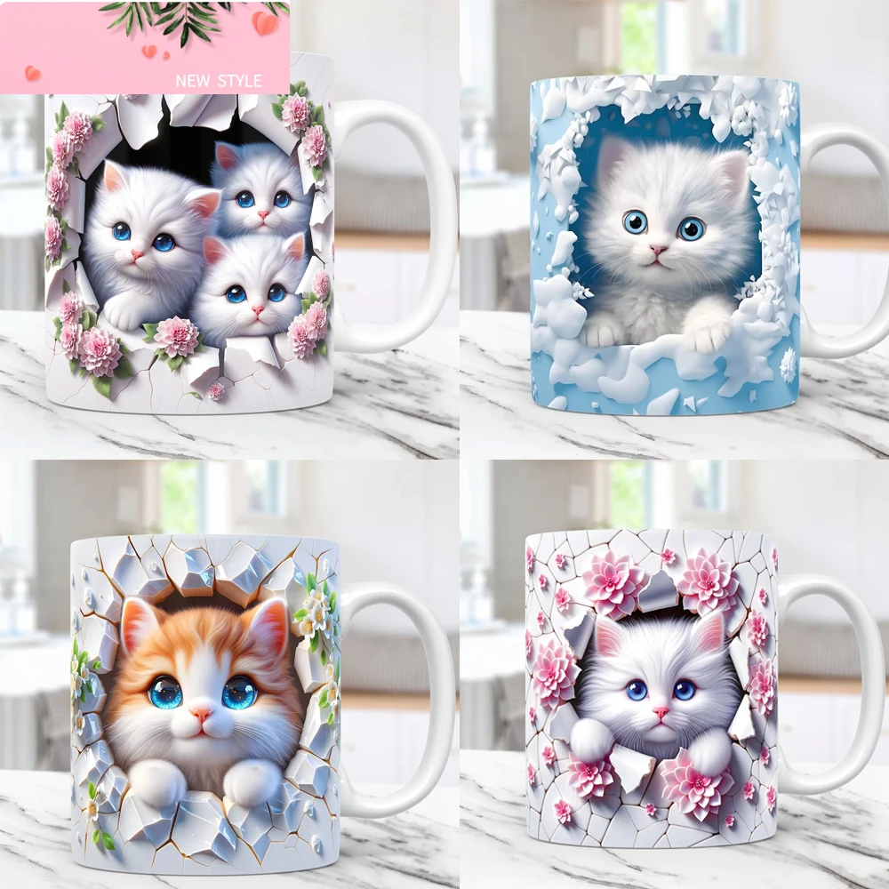 

3D кошка кофе керамическая кружка котенок любовь друзья подарок на день рождения чайная чашка Рождественский подарок кружка