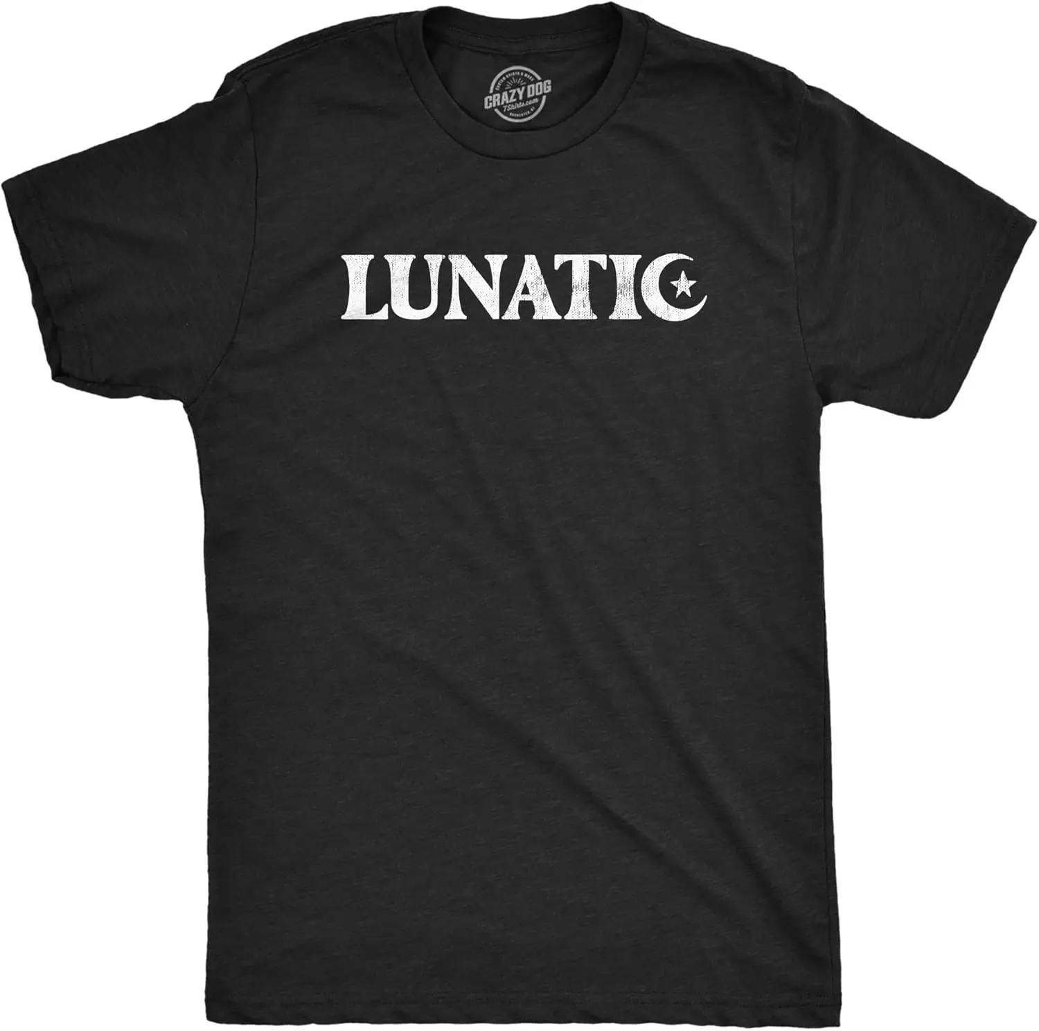 Mens Lunatic T Shity Funny Crazy Moon Lunar Phases Lover Tee for Guys