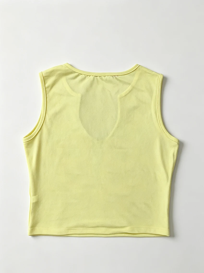 Summer Women Y2K Cropped Sleeveless Vest Notched Neck Brooklyn 98 Letter Number Print Slim Retro Streetwear Casual Tank Top Tops