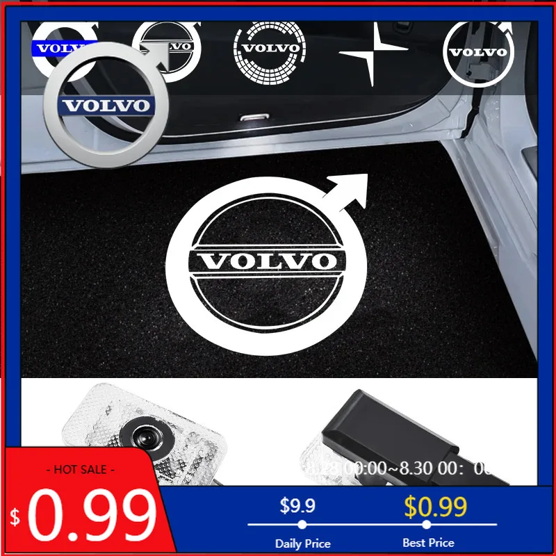 

Стайлинговые молдинги, 2 шт., светодиодная лампа с логотипом, лампа для двери автомобиля, добро пожаловать, проектор, лампа для Volvo 2012-2016 S80L S60L 2013-2019 V40 V