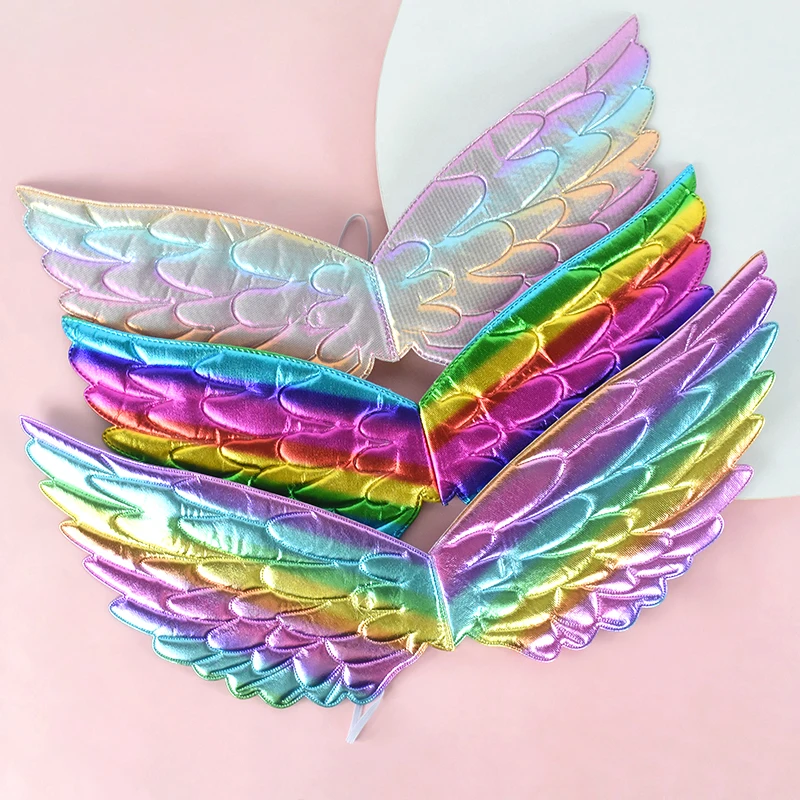 Cute Unicorn Theme Wings Rainbow Little Girls Angel Wings Kids Cosplay Supplies Boy Girls Birthday Baby Shower Decorations