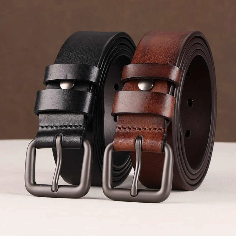 

Mens belts, Head layer cowhide Needle buckle belt, cowhide pants with belt, Jeans belt pairing Fashion and leisure