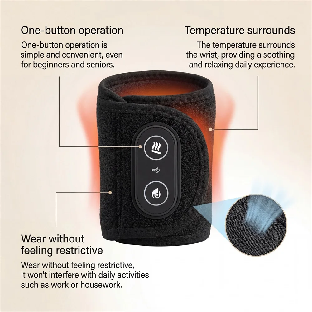 Massage Wrist Pad Red Light Therapy Belt Eases Wrist Pain Support Wristbands for Hand Wrist Pain Relief Wrist Heating Message