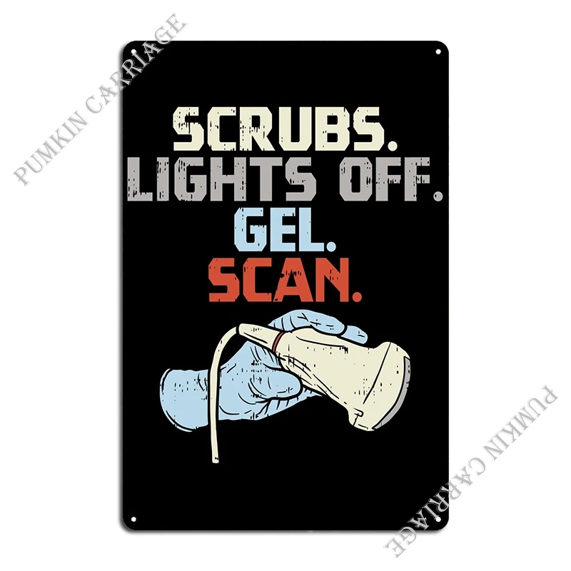 Scrubs Lights Off Gel Scan Metal Signs Pub Design Plaques Cinema Tin Sign Poster