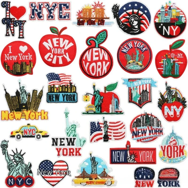 Grátis Muse como pegatina de tela bordada, decoración de ropa, parche adhesivo, etiqueta bordada por ordenador con tema de Nueva York