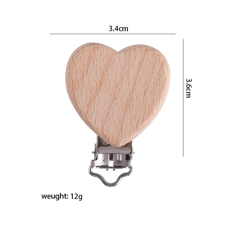 5 pezzi clip per ciuccio in legno di faggio massaggiagengive per bambini chiusura per succhietto accessori infermieristici in metallo dentizione masticabile catenelle per clip fittizie fai da te