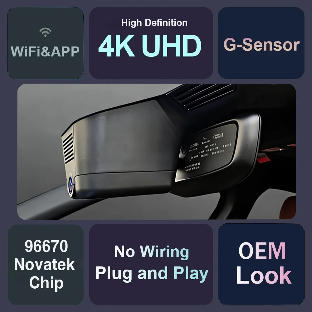 4K Ultra HD Sony Dash Cam for Rover Discovery Sport 2015-2017 WiFi Plug And Play Car Dash Camera with Collision Lock Feature