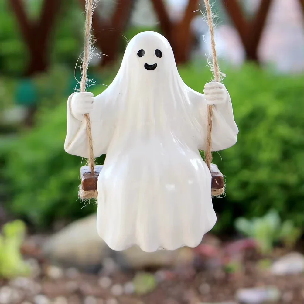 Halloween Cute Swing Ghost Swing Swing Craft Ghost Pendant Swinging Ghosts Statue Decorations Halloween Yard Statue Decoration