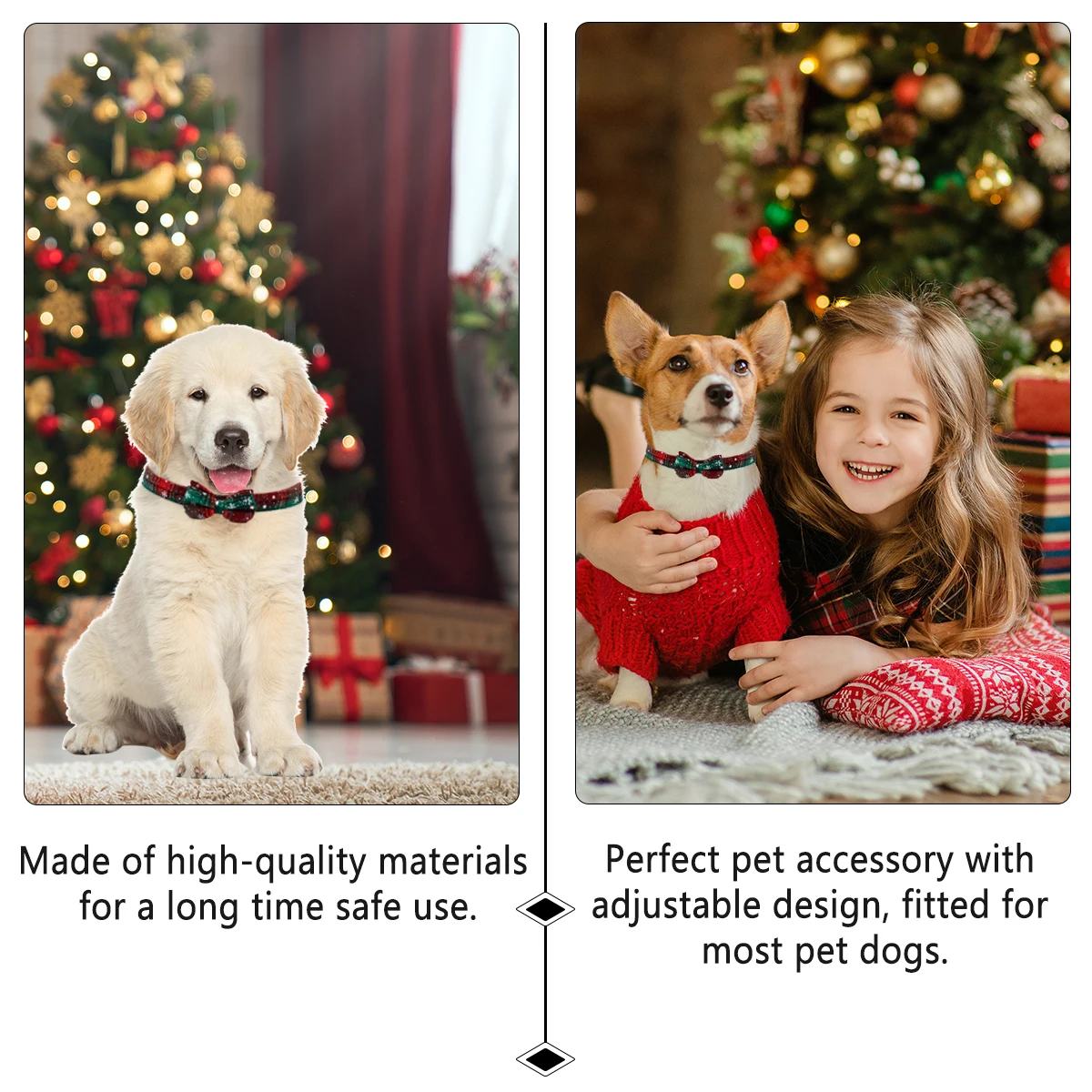 

2 Pcs Snowflake Collar Traction Rope Set Bow Doggie Tie Buckle Xmas Christmas Pet Supplies Adjustable Belt