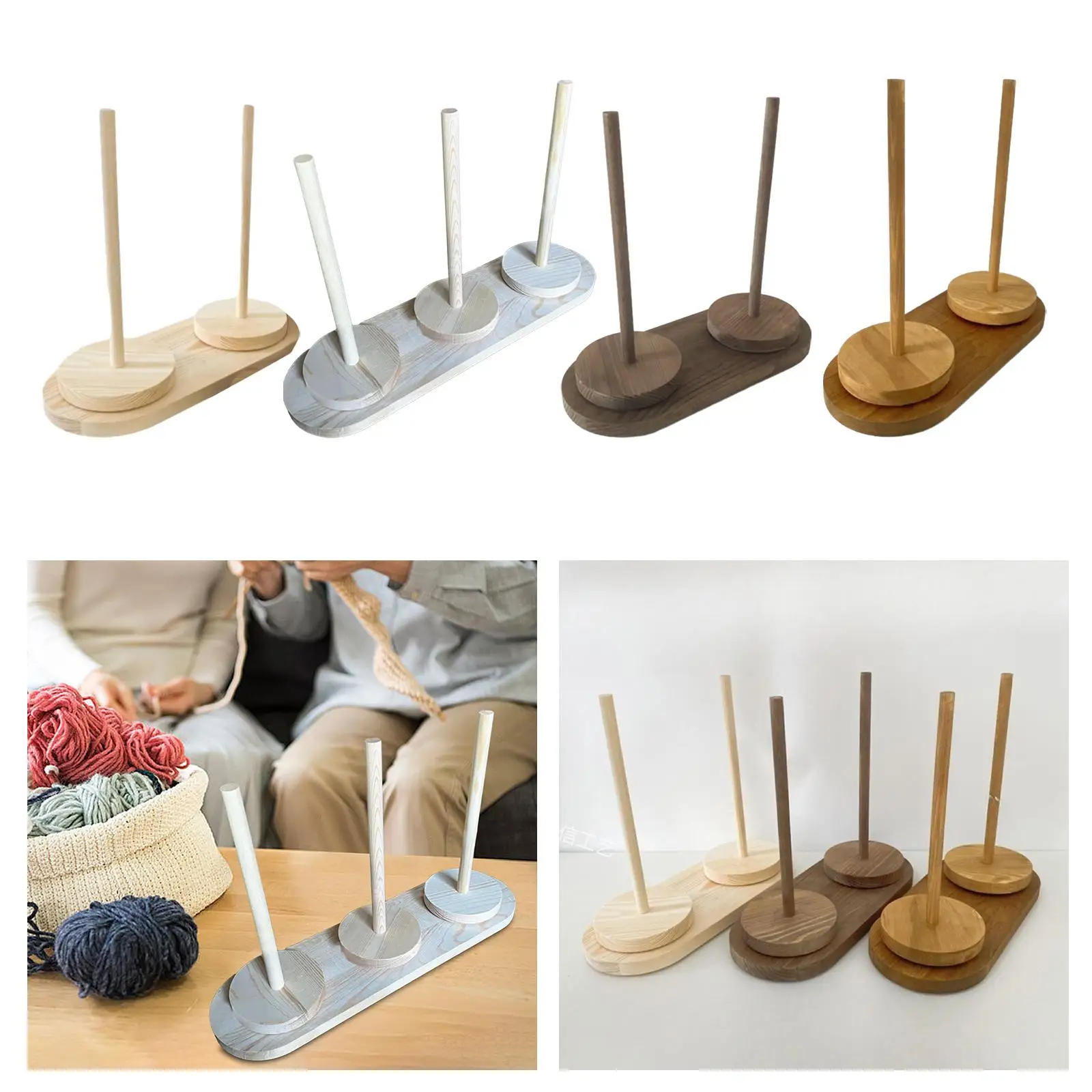 Yarn Holder Presents Portable Sewing Accessory Wooden Roll Paper Towel Holder