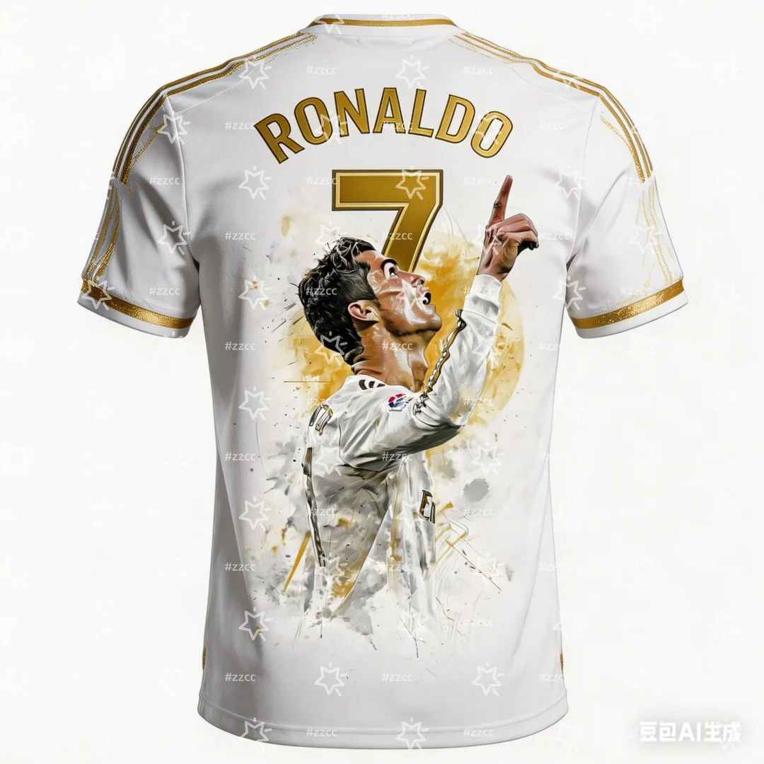

2026 Cristiano Ronaldo No. 7 Football Jersey Football fan gifts Summer Sports Men's T-Shirt Children's Clothing Tee Y2k Woman