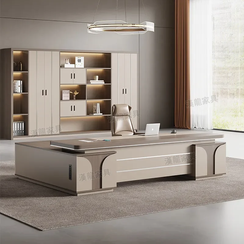 for Boss Desk Light Luxury Modern Simple Large Executive Office Desk and Chair Combination for General Manager Supervisor
