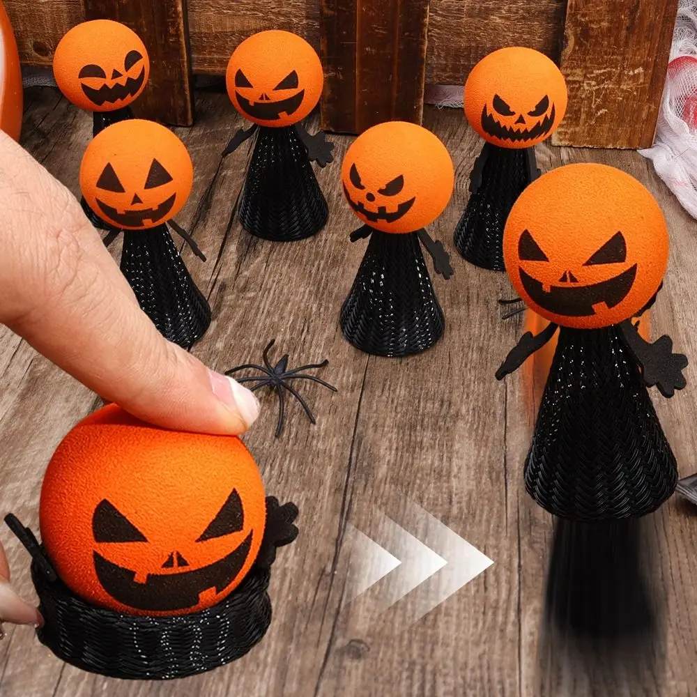 Lalka Halloweenowa Skacząca Dynia z Głową Dyni, Halloweenowy Skaczący Elf, Plastikowa Lalka, Czarna Zabawka Skacząca z EVA, Dynia Skacząca