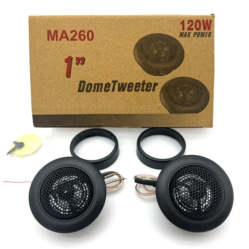 

Super Dome 12V 4 Ohm 25mm Car o Tweeter Black Iron/Metal Car Stereo Tweeter Speaker Peak 120W High Performance