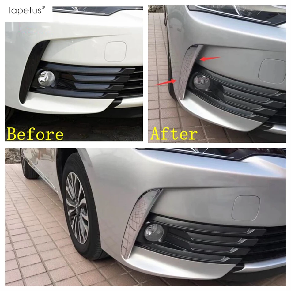 Front Fog Lights Lamps Eyelid Eyebrow Strip Decoration Cover Trim For Toyota Corolla 2017 2018 ABS Chrome Accessories Exterior