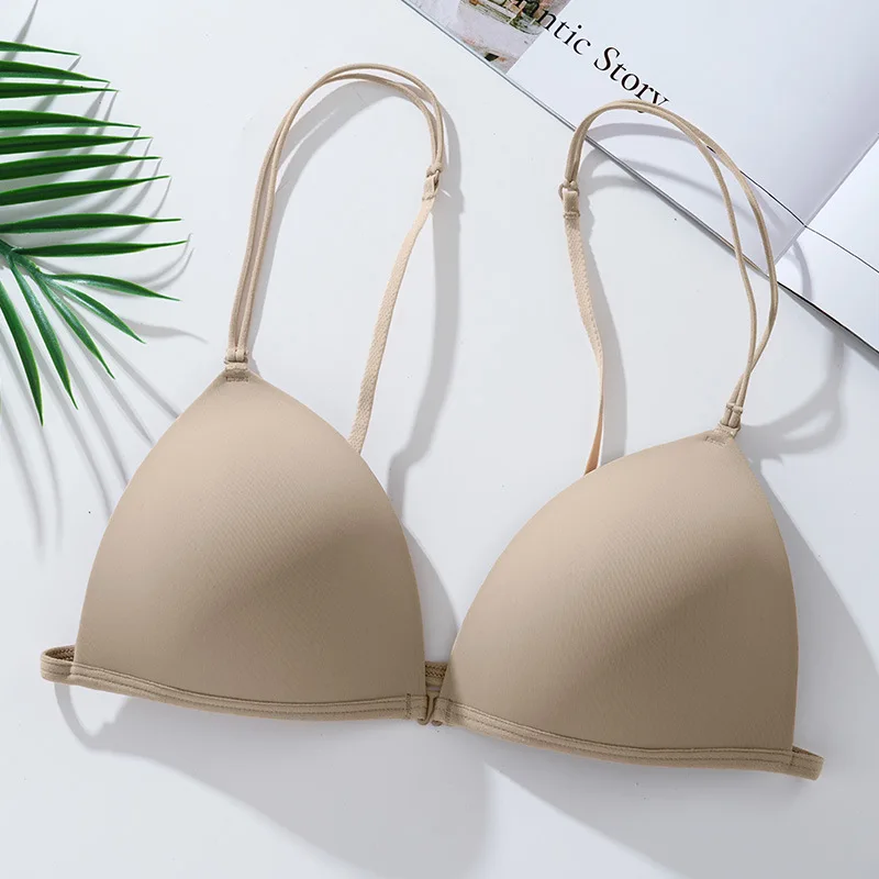 ​ ​ ​ مثير الفرنسية إغلاق الجبهة Bralette تمثال نصفي صغير مثلث كوب جميل الظهر سلس الأشرطة الصيف Wirefree الراحة الصدرية S-XL ​