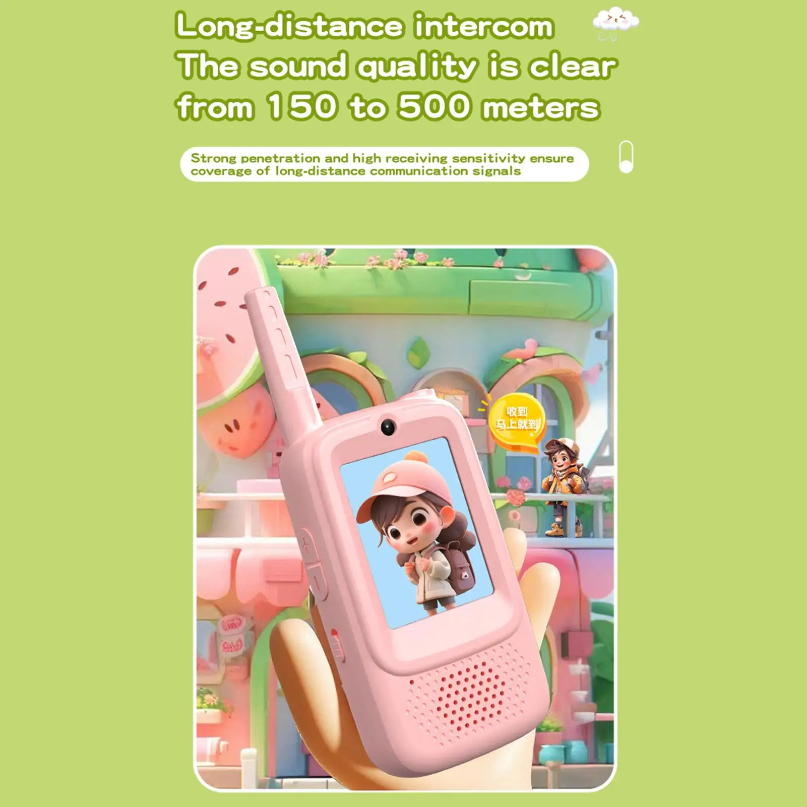 子供用ビデオウォーキートーキー2個セット HDスクリーン 4つのボイスチェンジャー搭載 ビデオウォーキートーキー 子供用双方向無線おもちゃ アウトドアキャンプハイキング用