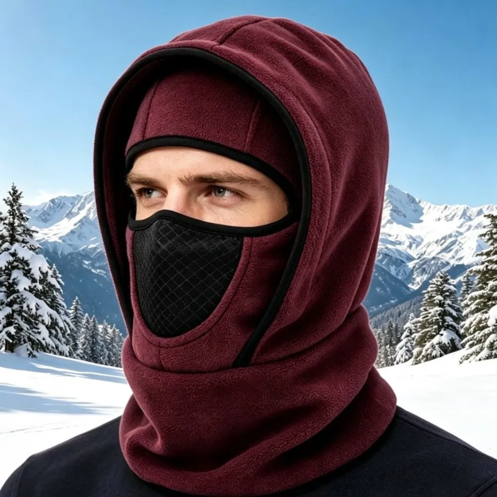 New Fleece Lining Winter Balaclava Hat Windproof Coldproof Face Neck Warmer Breathable Thermal Insulation Full Face Neck Cover
