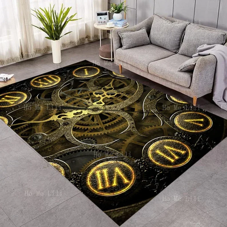 Clock Pattern Adorns A Colorful Popular Carpet