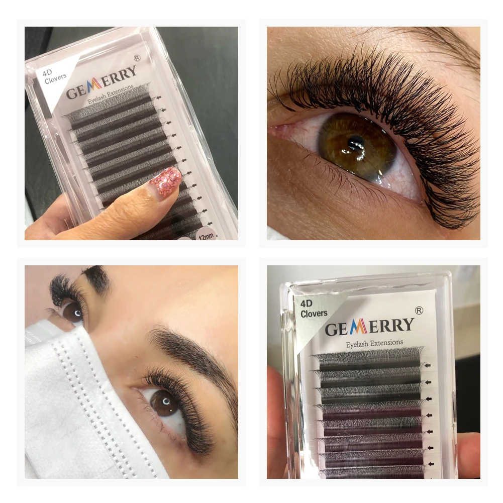 10 teile/los gemerry 4d w-förmige Wimpern verlängerung 4d cilios w automatische vorgefertigte Volumen ventilatoren profession elle Make-up-Werkzeuge Großhandel