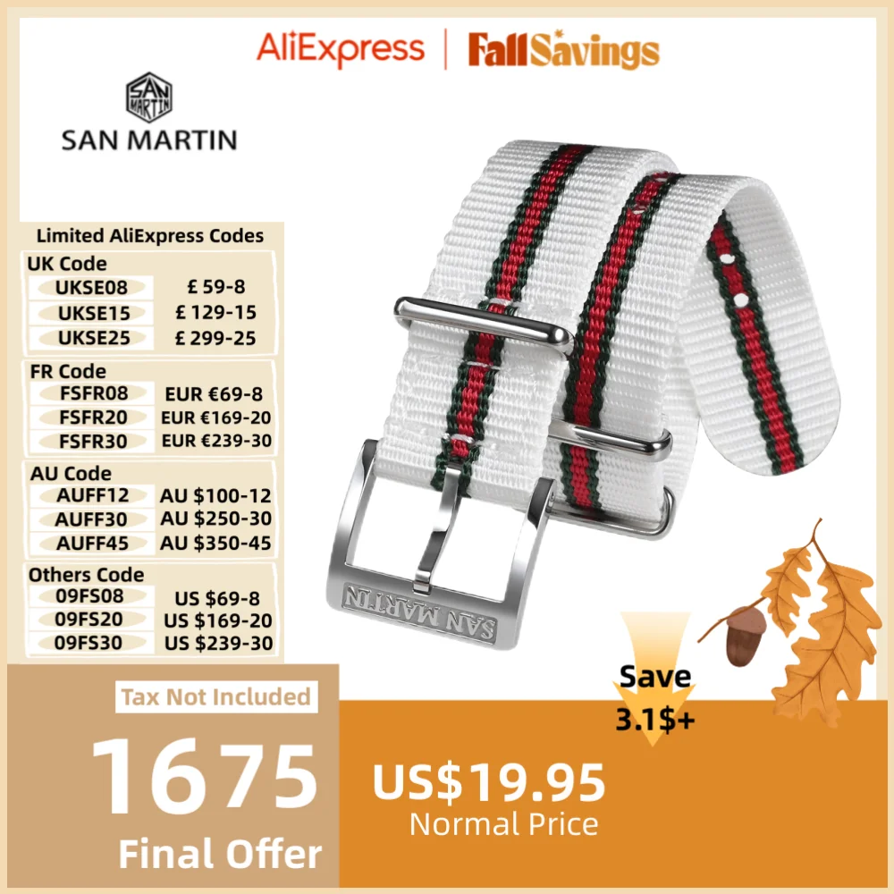 San Martin 20mm correa de reloj 