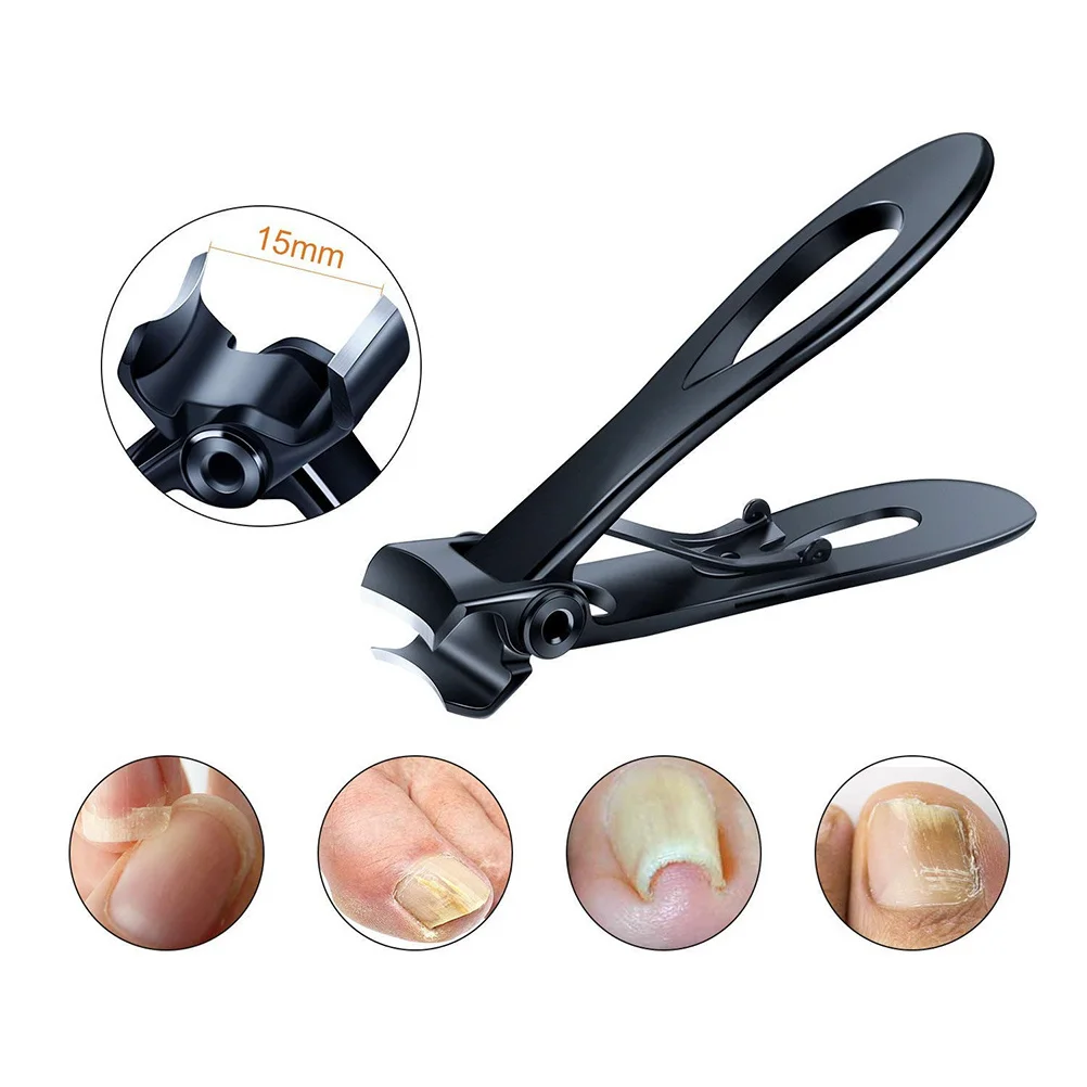 

3Pcs Strong Nail Shaping Kit Black Wide Jaw Opening Clippers File Fork Professional Grooming Set Nail Clippers