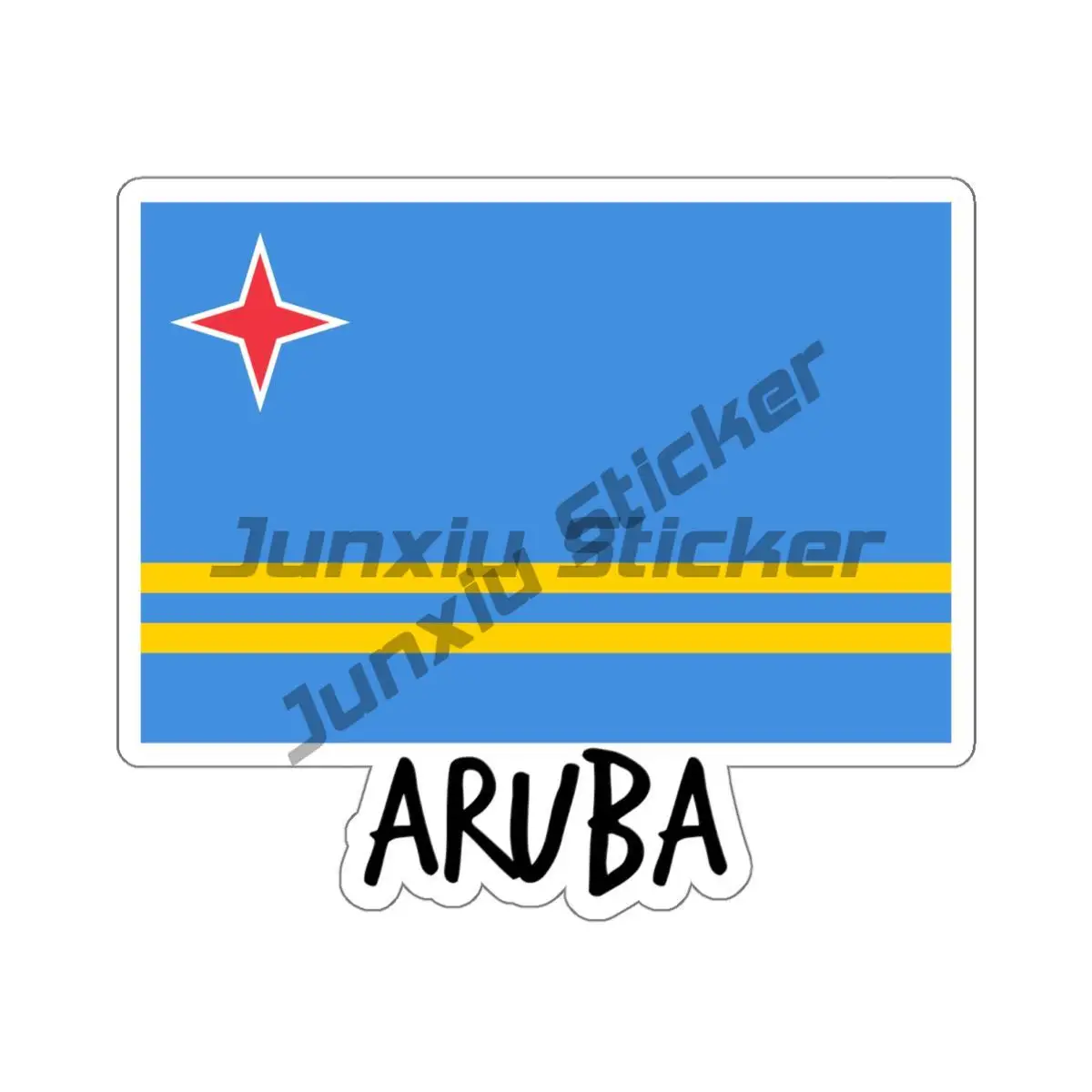 أروبا العلم ختم رمز البلد ARU البيضاوي ملصق جزيرة الكاريبي ملصق مائي عطلة تذكارية ملصقات مقاومة للماء الديكور