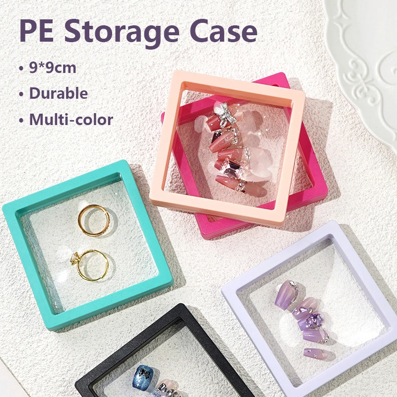 Nail Art Display Box PE Film Jewelry Ring Earring Storage Case Pendant Holder Coin Badge Medal Holder Diamond Gem Collect Gift