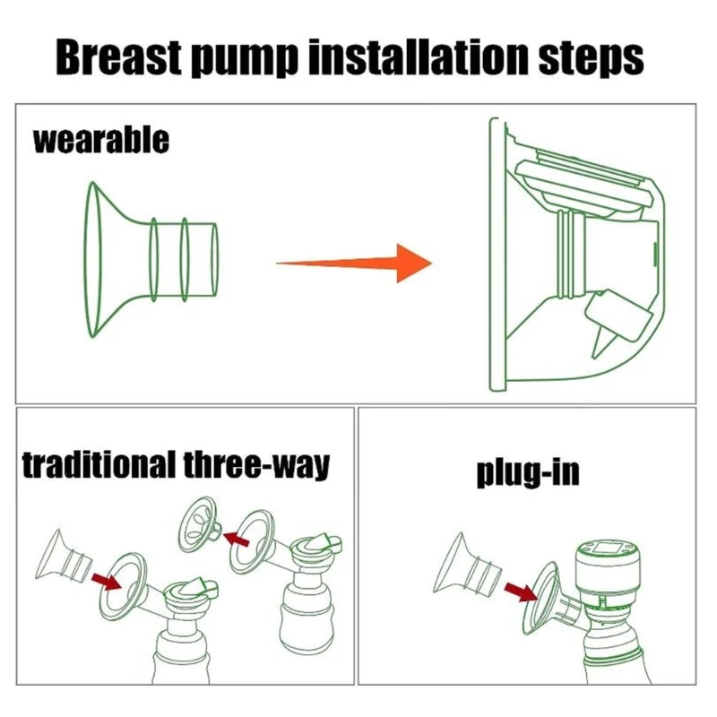 Universal Breast Flange Converter Easily Change Size 24mm to 14/16/18/19/20/21/22mm for Efficient Milk Expression