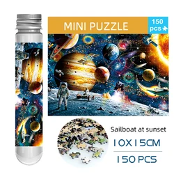 150PCS Mini Test Tube Jigsaw Puzzles Space Traveller Decompression Toy Fridget Puzzle Game Family Decoration