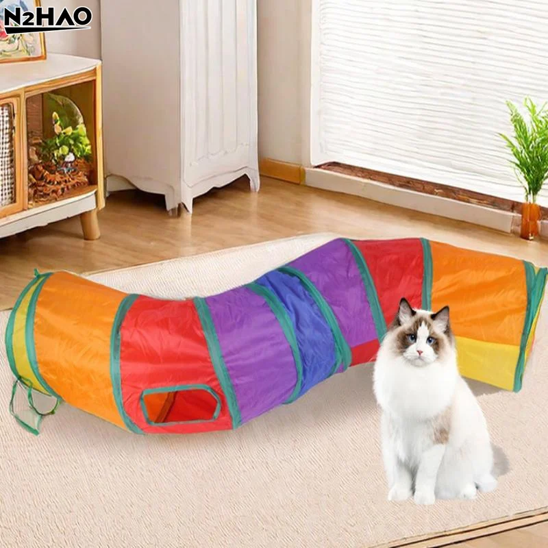 

1 шт., популярная складная туннельная трубка для кошек, интерактивная забавная игрушка для дрессировки котят, отпугивающая игрушка для щенков, котят, товары для домашних животных, аксессуары для кошек