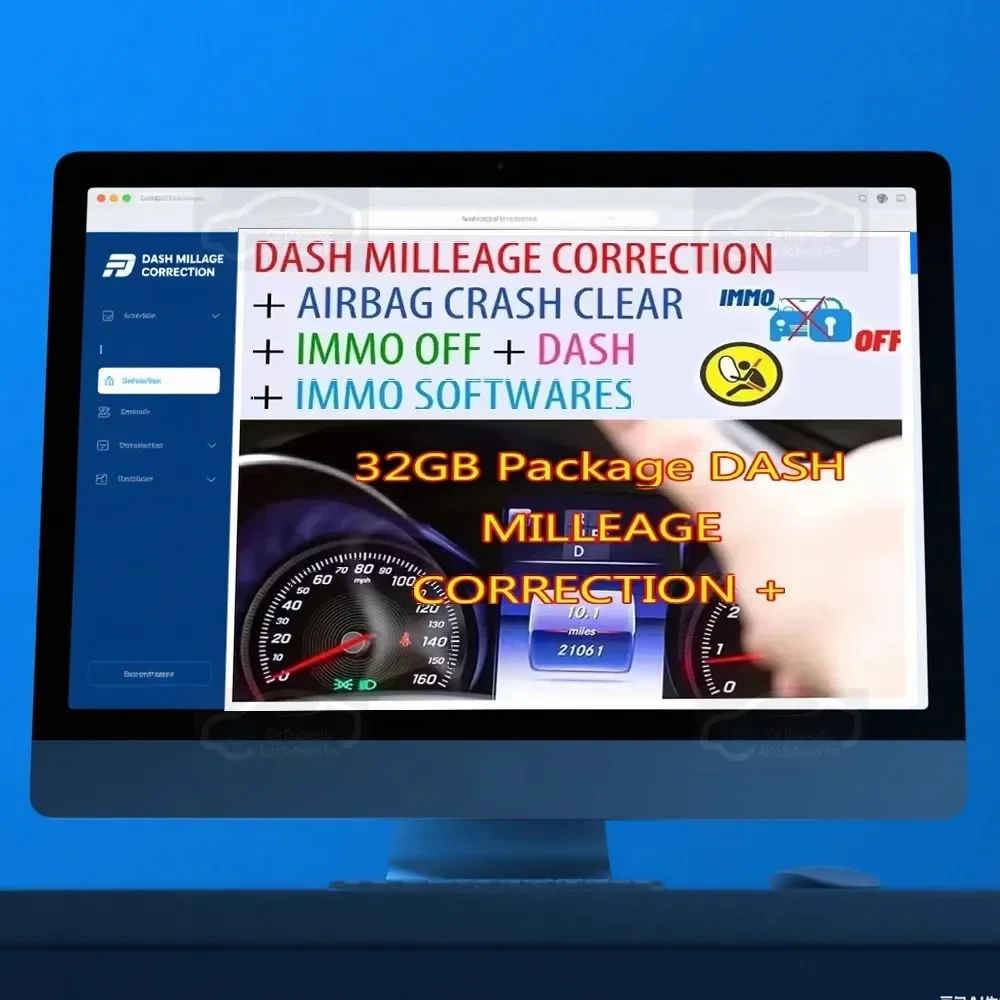 32GB Latest Dash Mileage Correction Airbag Crash Clear IMMO off Dash IMMO Software Download Installation Video Package