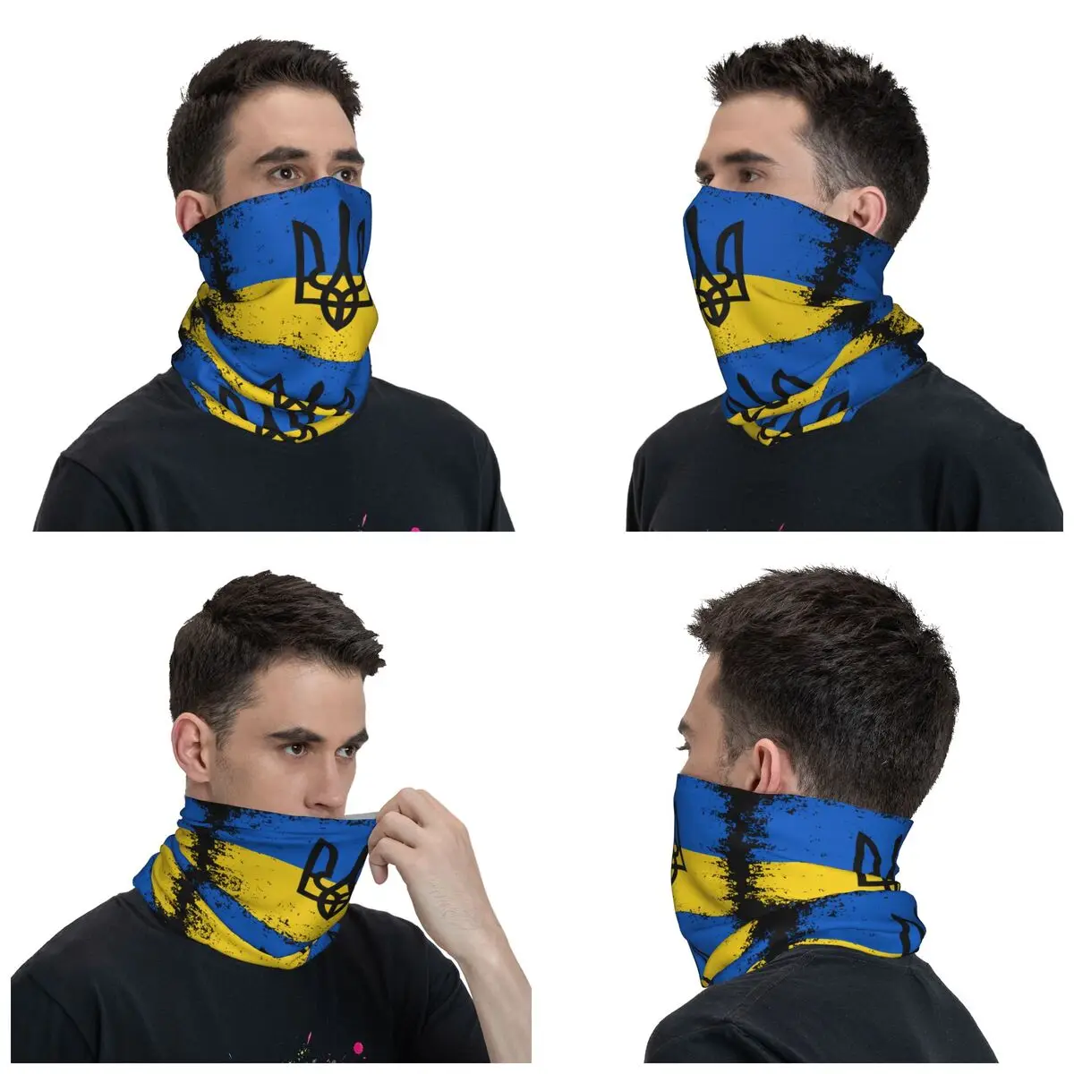 Ukraine Ukrainian National Flag Bandana Neck Cover Printed Mask Scarf Multi-use Headwear Running for Men Women Adult Winter