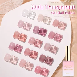 Vendeeni 15 Colors Nude Pink Skin Color Jelly Gel Nail Polish Transparent UV Soak Off Gel Varnish Jade Gel Lacquer For Nail Art