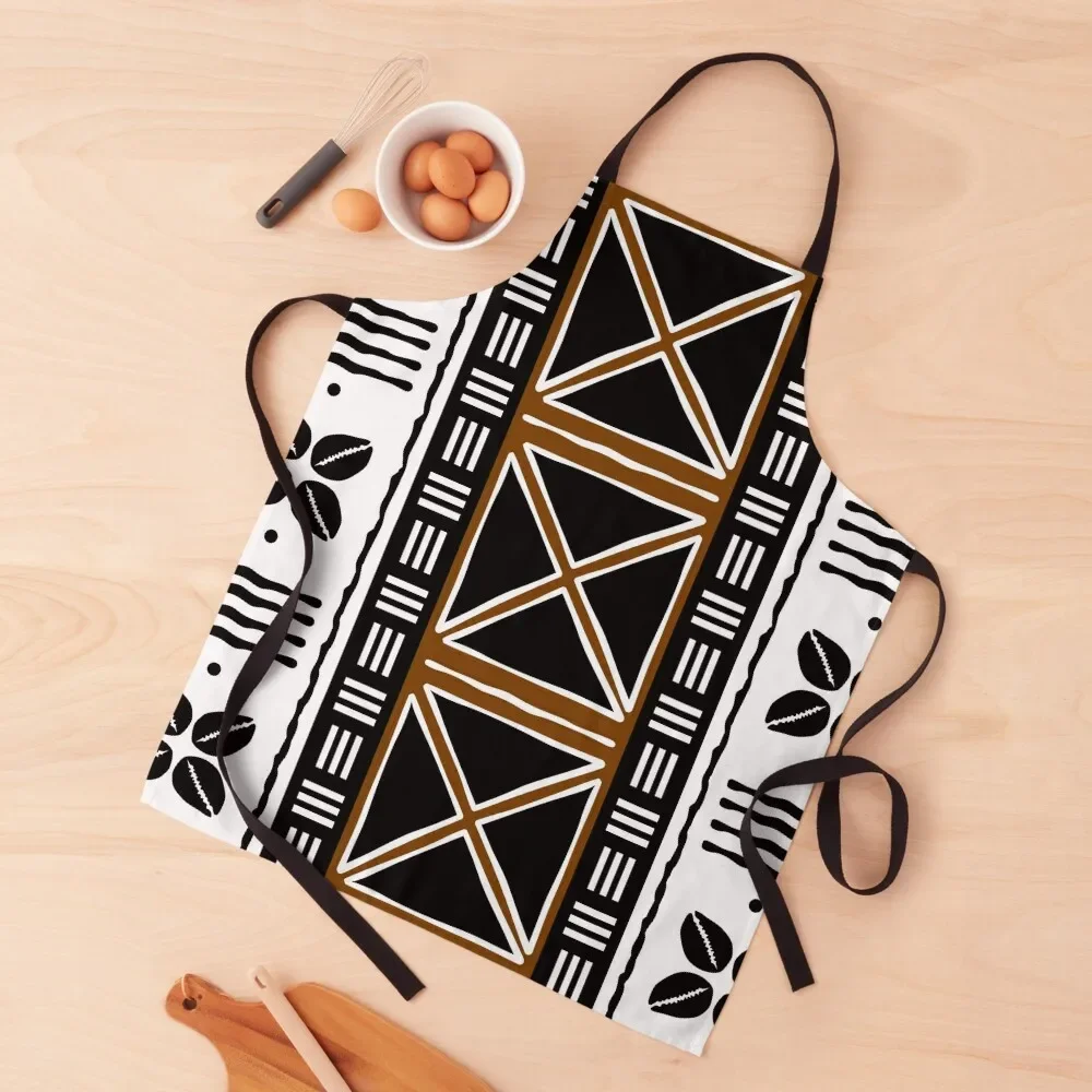 

White African Mud Cloth Fabric Pattern Apron Useful Things For Kitchen Ladies Apron