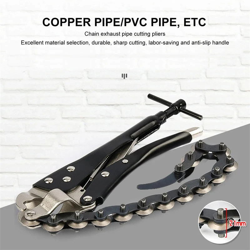 Chain Exhaust Tube Pipe Cutter Heavy Duty Tailpipe Cutter Pliers Car Exhaust Tube Cutting Max Cut 80mm Diameter