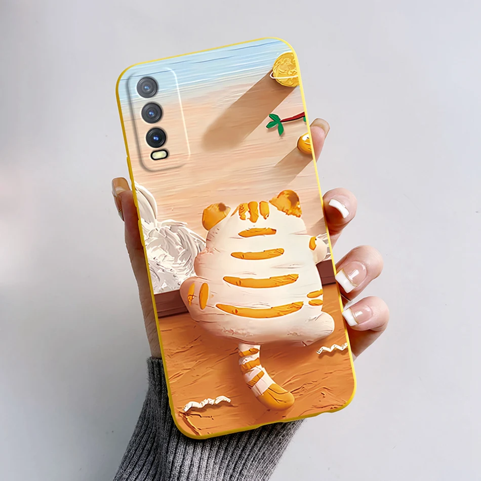 For Vivo V2027 V2029 Vivo Y20 Y20i Y20s Case Cute Bear Cartoon Frog Back Cover Soft Silicone Funda For Vivo Y11s Y12s Y12a Etui