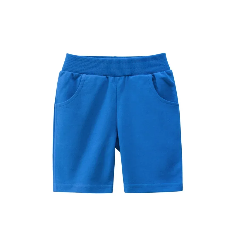 2024 New Boys Shorts Solid Colors Kids Girls Cotton Beach Short Sports Pants Children Elastic Waist Pants for Summer