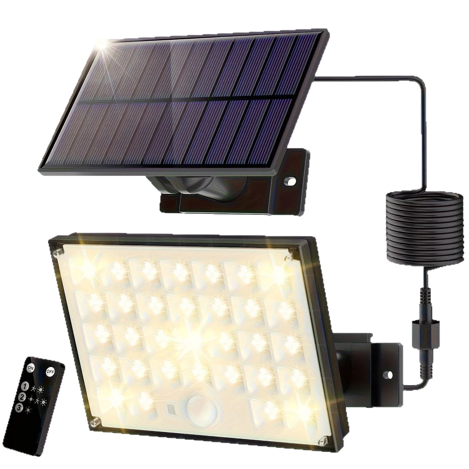 

Солнечный светодиодный прожектор на 127 LED с датчиком движения, 3 режима, IP65, водонепроницаемый, для наружного освещения, для крыльца, патио, двора, гаража