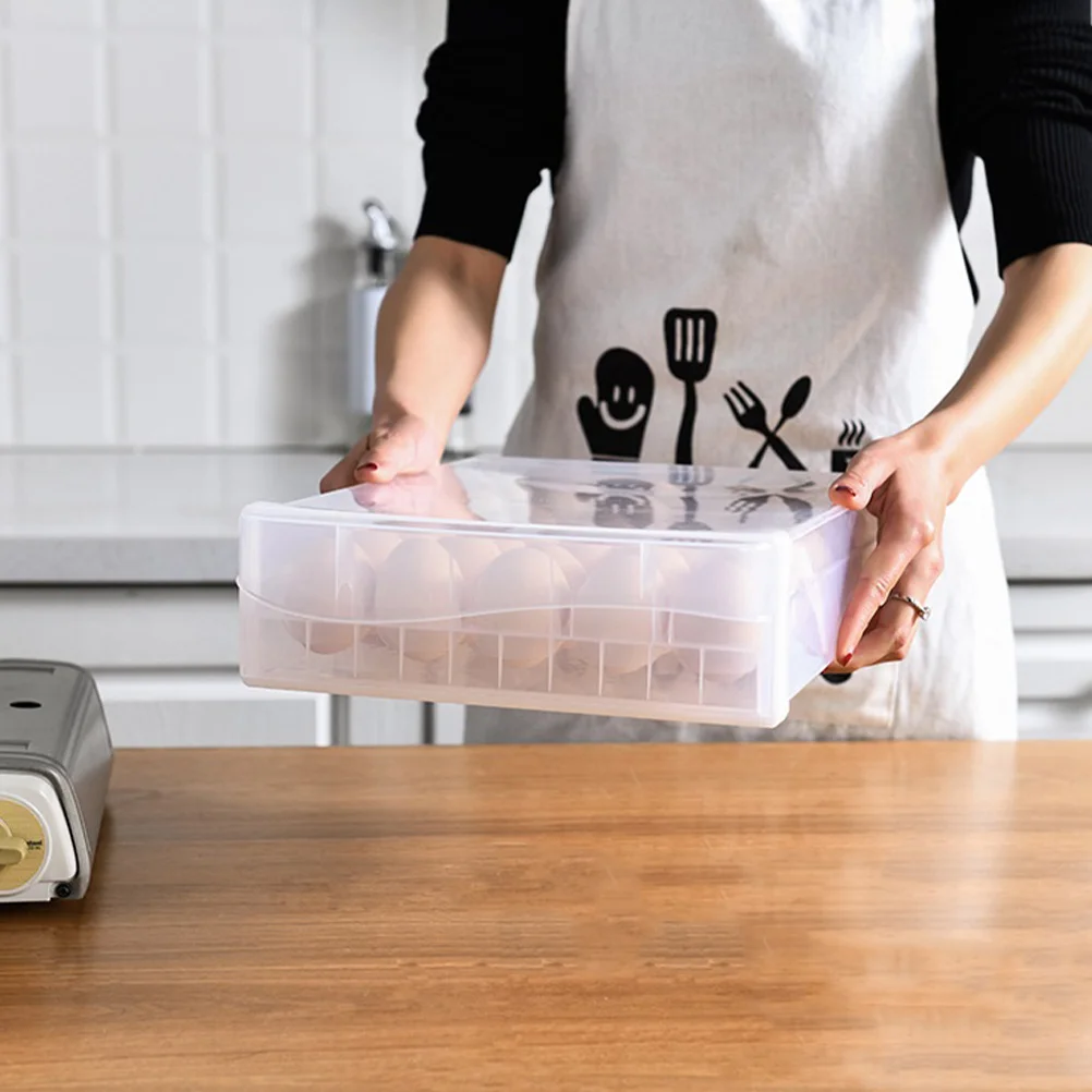 

1Pcs Refrigerator Plastic Storage Box Eggs and Dumplings Organizer Drawer Style Telescopic Basket Household Egg Holder