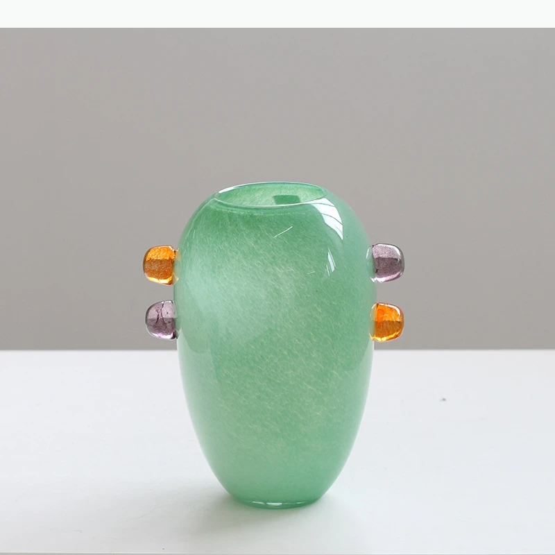 Glass Vase Geometric Binaural Gradient Glass Bottle Flower Vase Hydroponic Accessories Terrarium Home Decoration