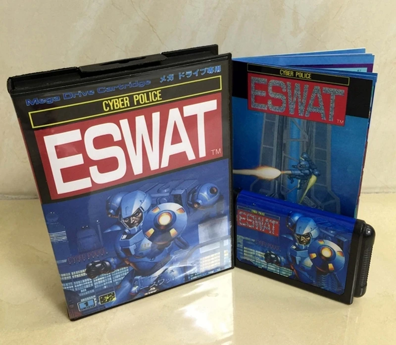 

ESWAT с коробкой и руководством для 16-битной игровой картриджа Sega MD System Megadrive Genesis